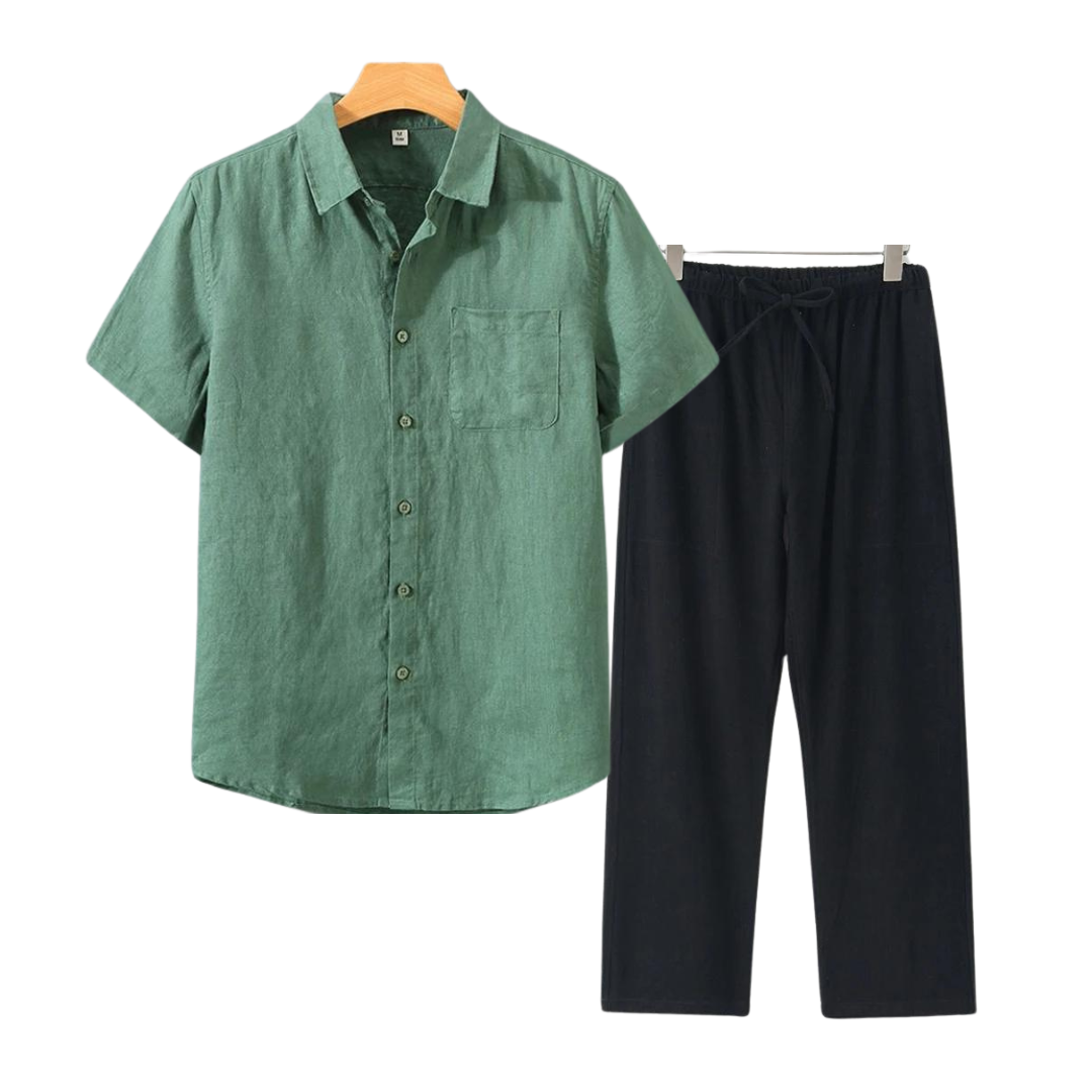 Monaco-Luxe™ | Le Lin Court — Ensemble Chemise & Short