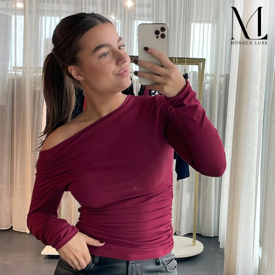 Monaco-Luxe™ | Top froncé à épaules dénudées