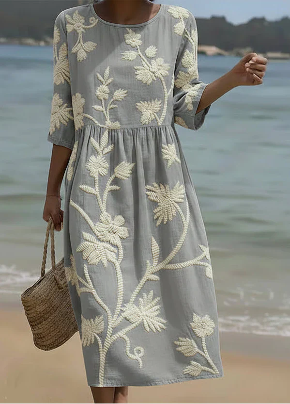 Monaco-Luxe™ | La Sidney — Robe Florale Naturelle