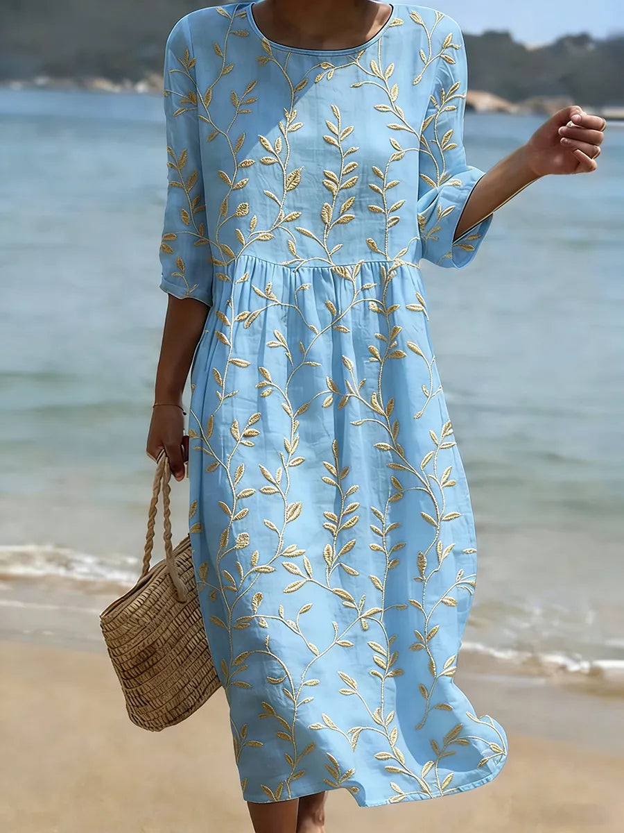 Monaco-Luxe™ | La Jade — Robe Bohème Fleurie