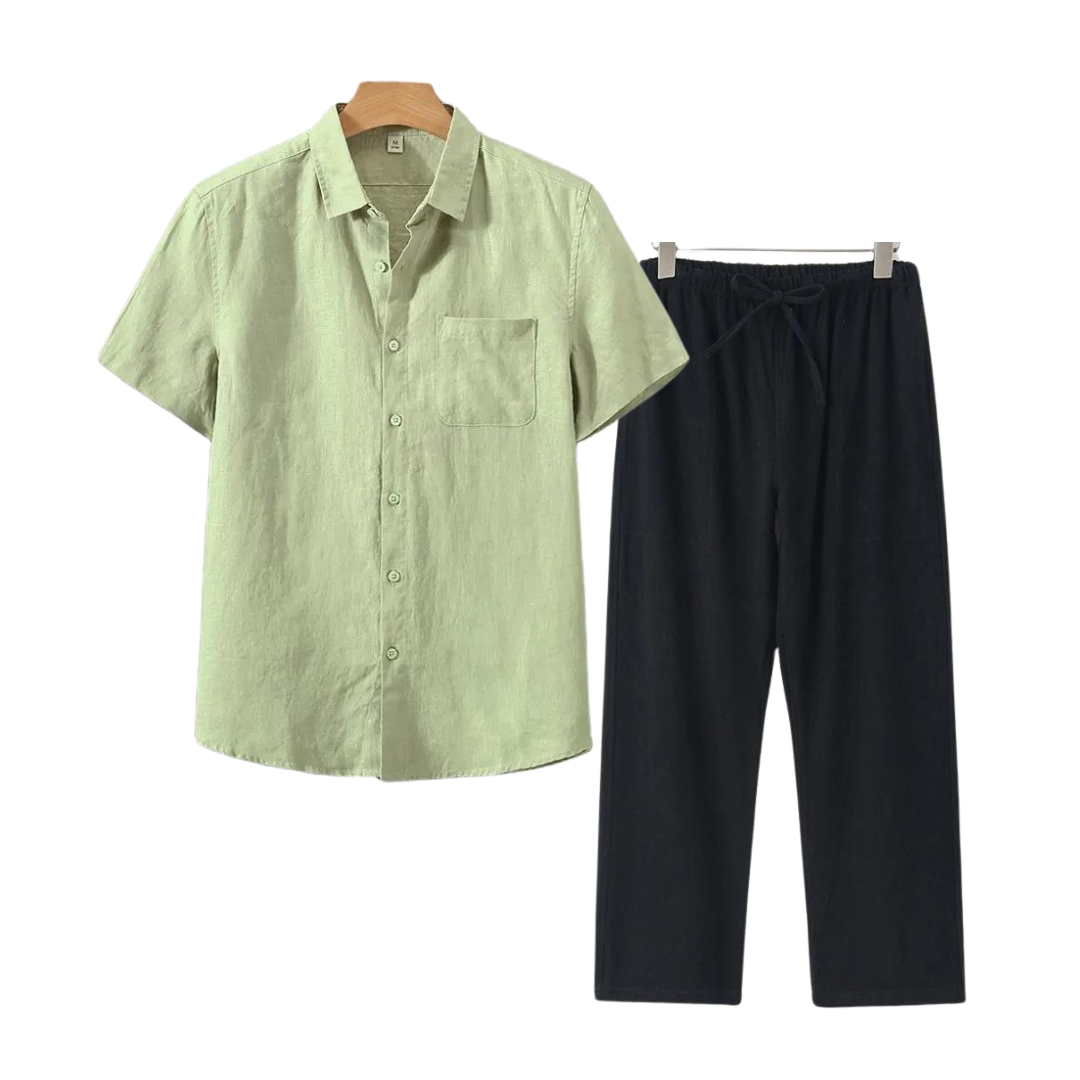 Monaco-Luxe™ | Le Lin Court — Ensemble Chemise & Short