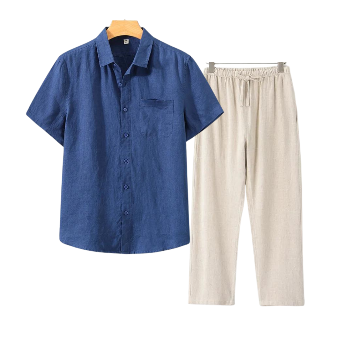 Monaco-Luxe™ | Le Lin Court — Ensemble Chemise & Short