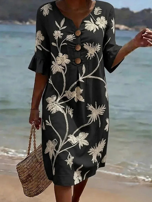 Monaco-Luxe™ | La Azuréenne — Robe Imprimée Femme