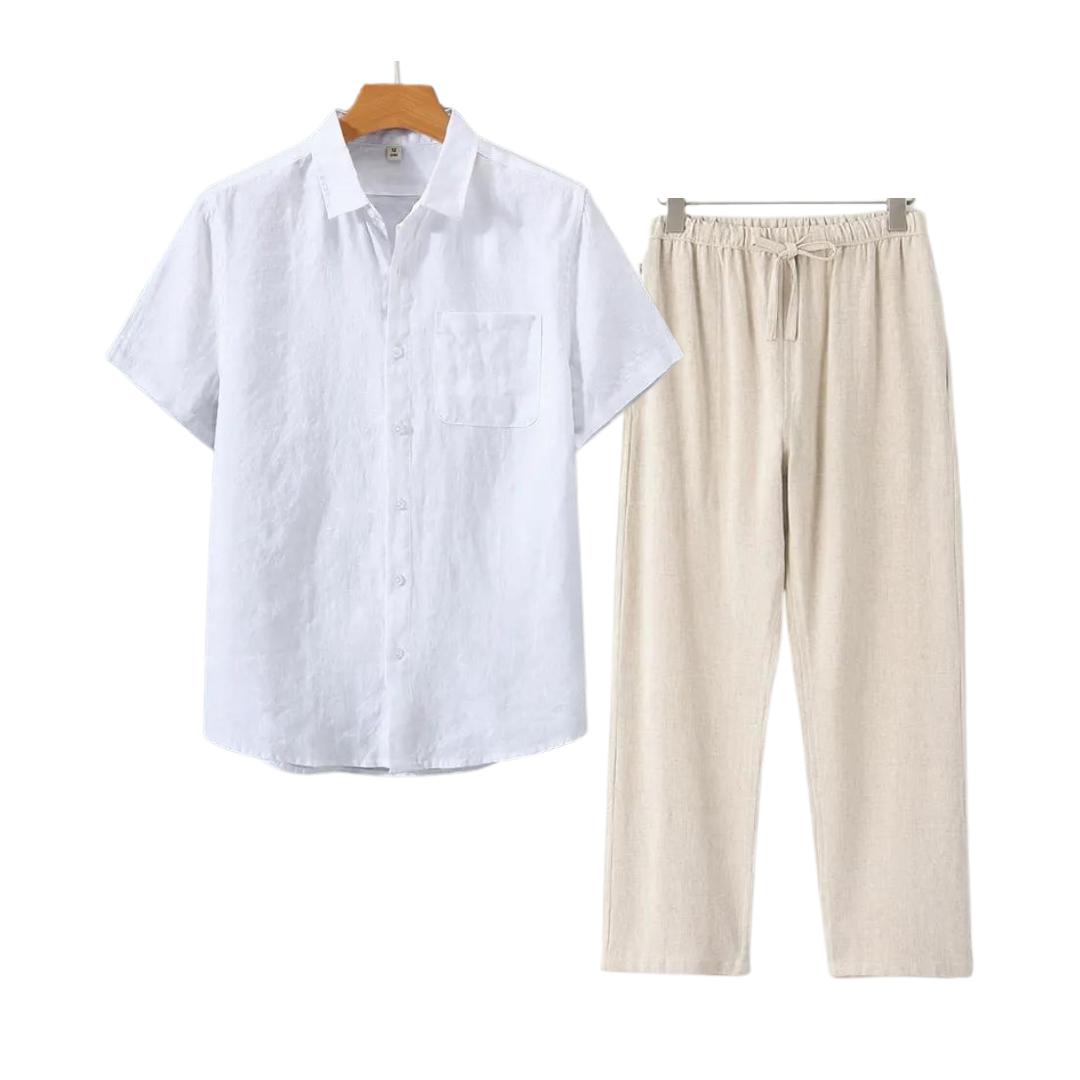 Monaco-Luxe™ | Le Lin Court — Ensemble Chemise & Short