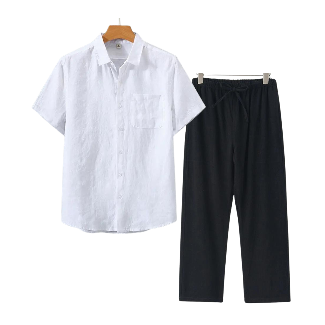 Monaco-Luxe™ | Le Lin Court — Ensemble Chemise & Short