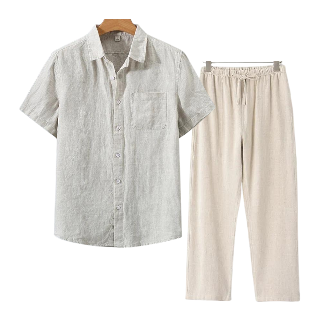 Monaco-Luxe™ | Le Lin Court — Ensemble Chemise & Short