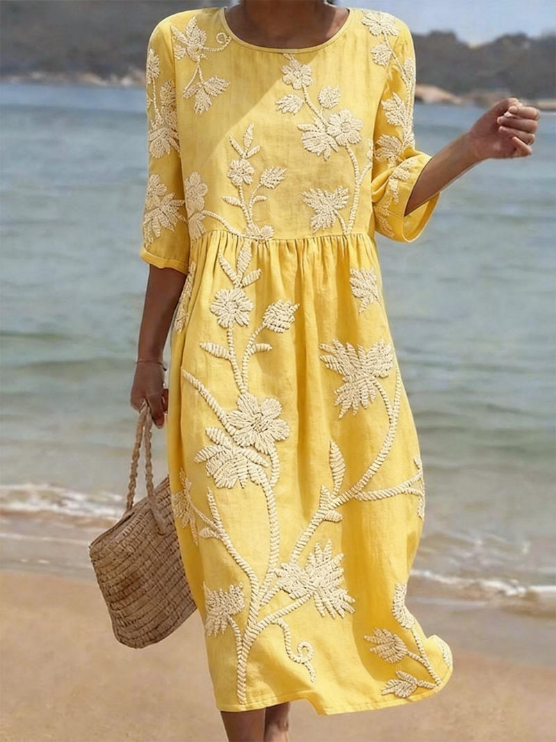 Monaco-Luxe™ | La Mimosa — Robe Imprimée Printemps