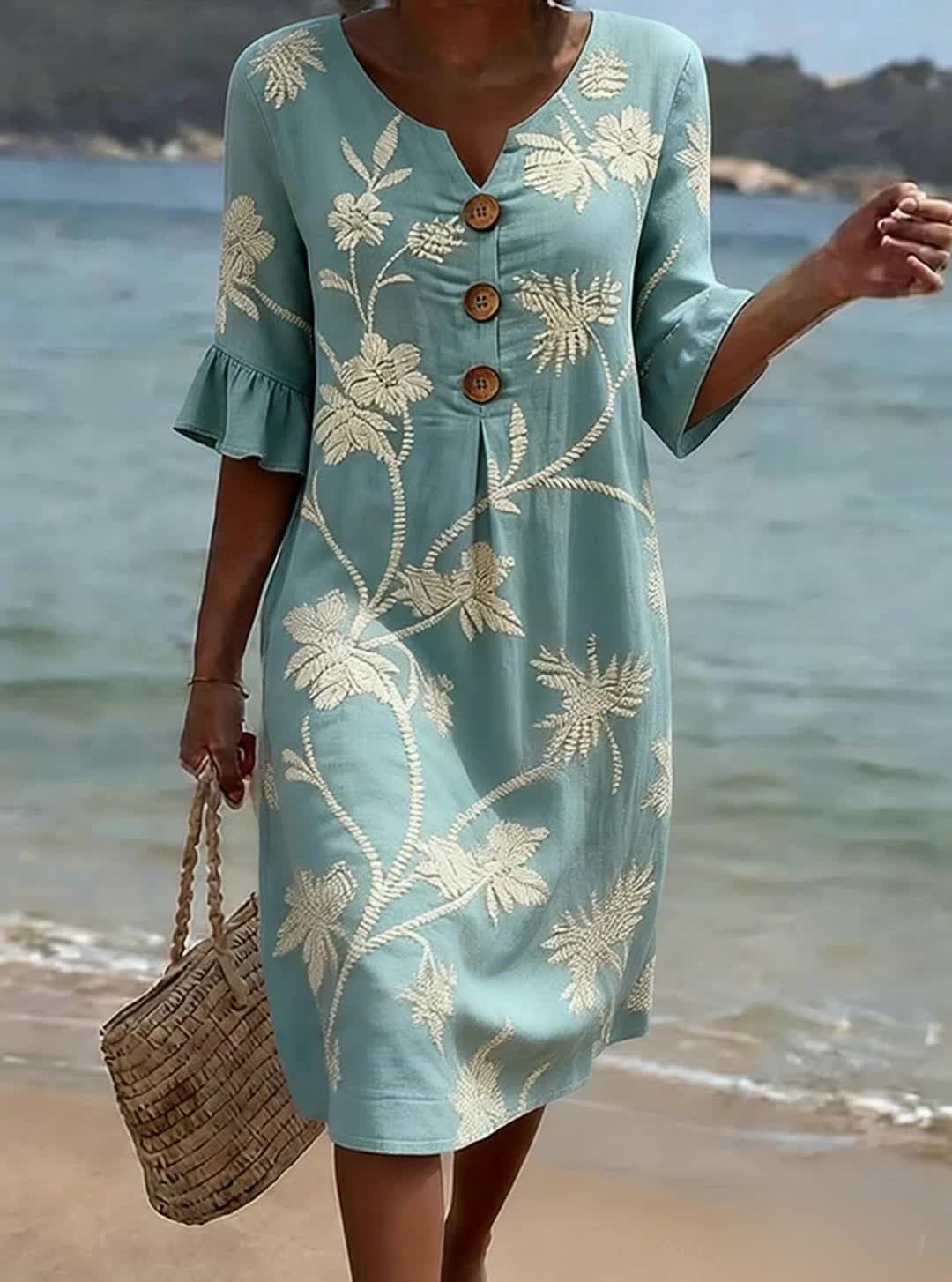 Monaco-Luxe™ | La Soleil — Robe Florale Fluide