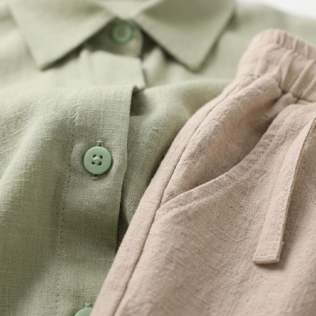 Monaco-Luxe™ | Le Lin Court — Ensemble Chemise & Short