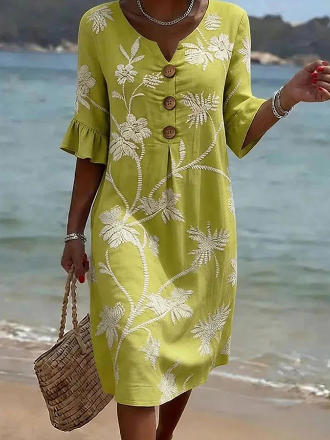 Monaco-Luxe™ | La Méditerranée — Robe Fleurie Fluide