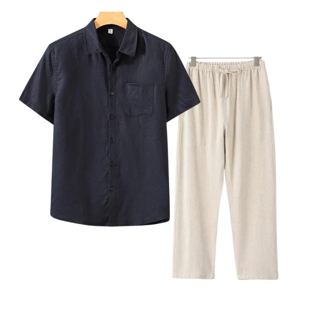 Monaco-Luxe™ | Le Lin Court — Ensemble Chemise & Short