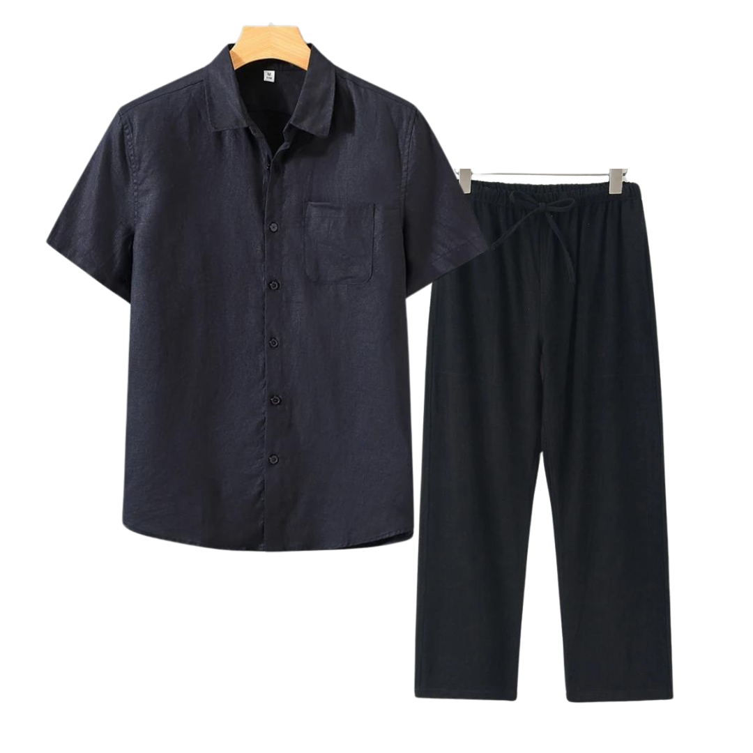 Monaco-Luxe™ | Le Lin Court — Ensemble Chemise & Short