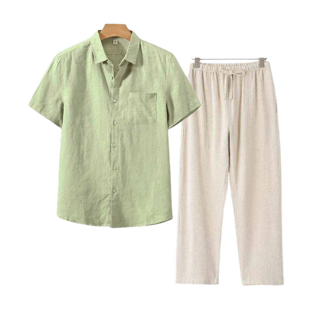 Monaco-Luxe™ | Le Lin Court — Ensemble Chemise & Short
