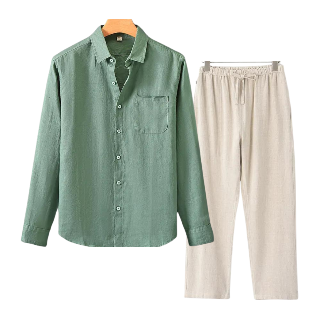 Monaco-Luxe™ | Le Lin — Ensemble Chemise & Pantalon