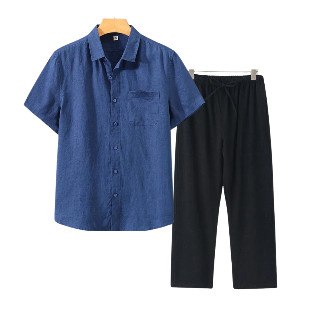 Monaco-Luxe™ | Le Lin Court — Ensemble Chemise & Short