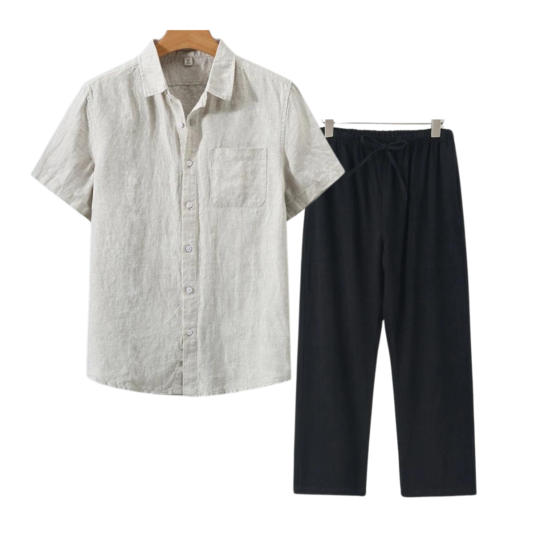 Monaco-Luxe™ | Le Lin Court — Ensemble Chemise & Short