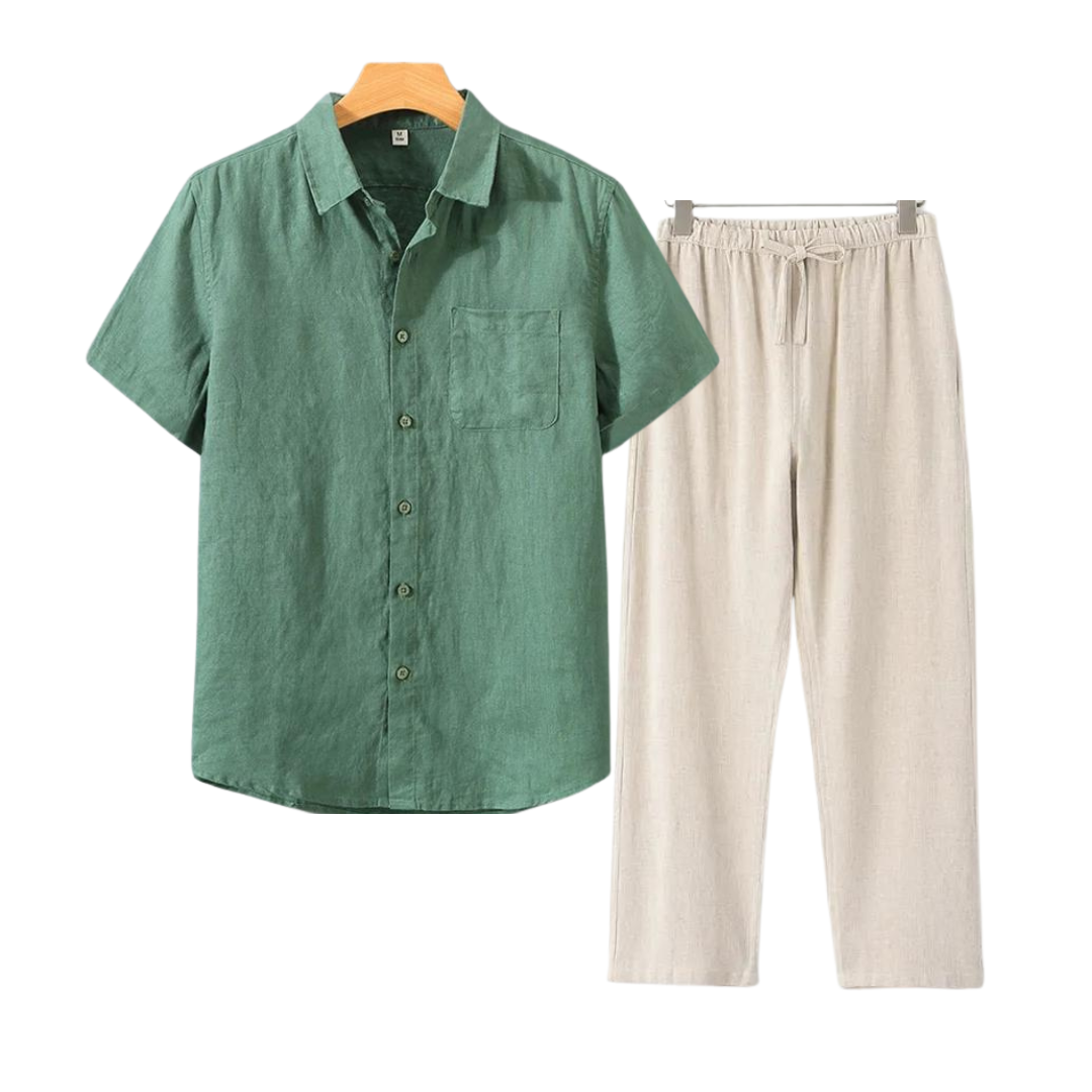 Monaco-Luxe™ | Le Lin Court — Ensemble Chemise & Short