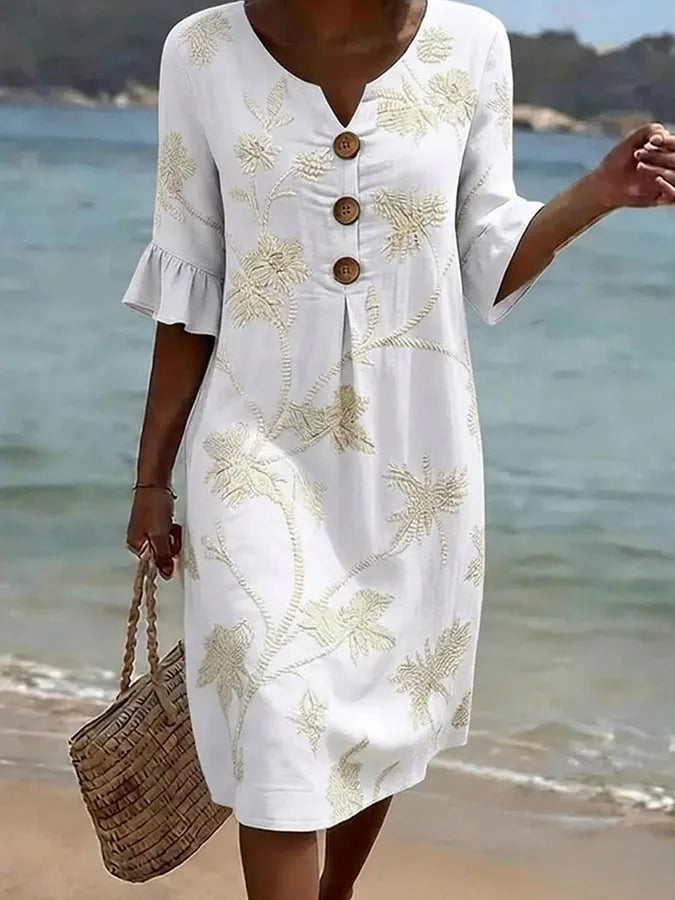 Monaco-Luxe™ | La Côtière — Robe Florale Casual