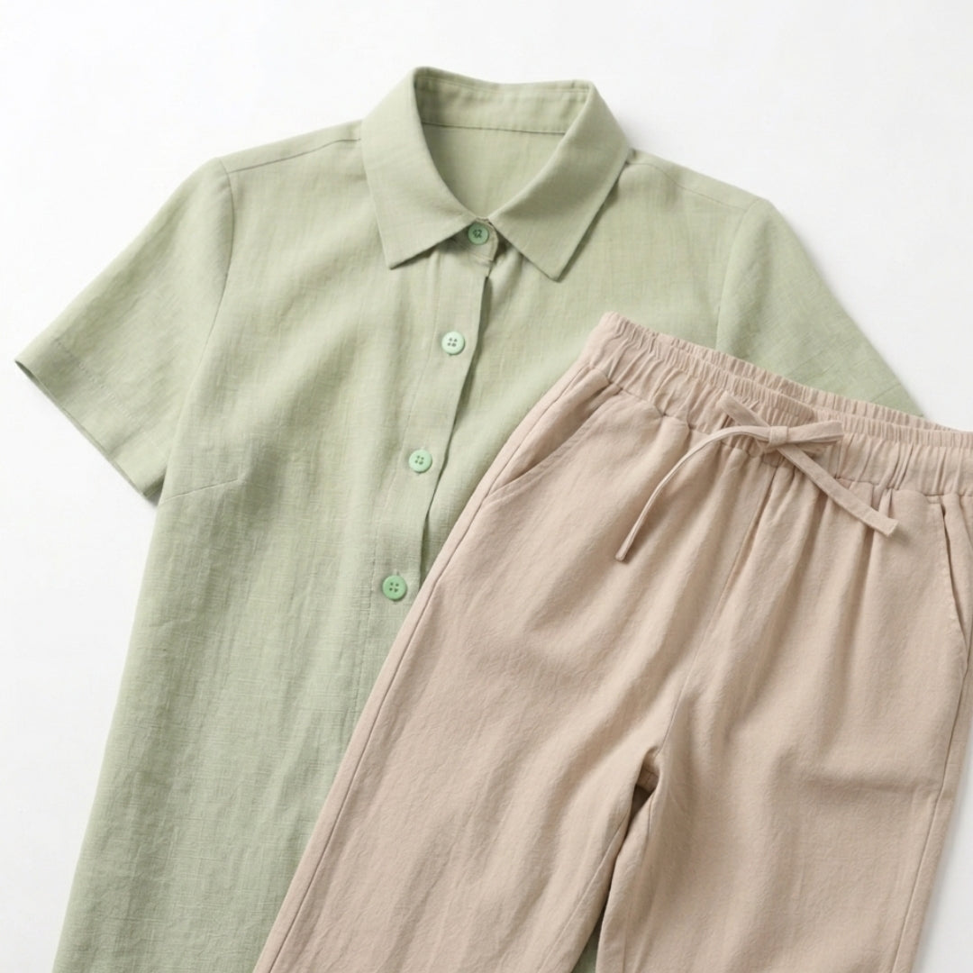 Monaco-Luxe™ | Le Lin Court — Ensemble Chemise & Short