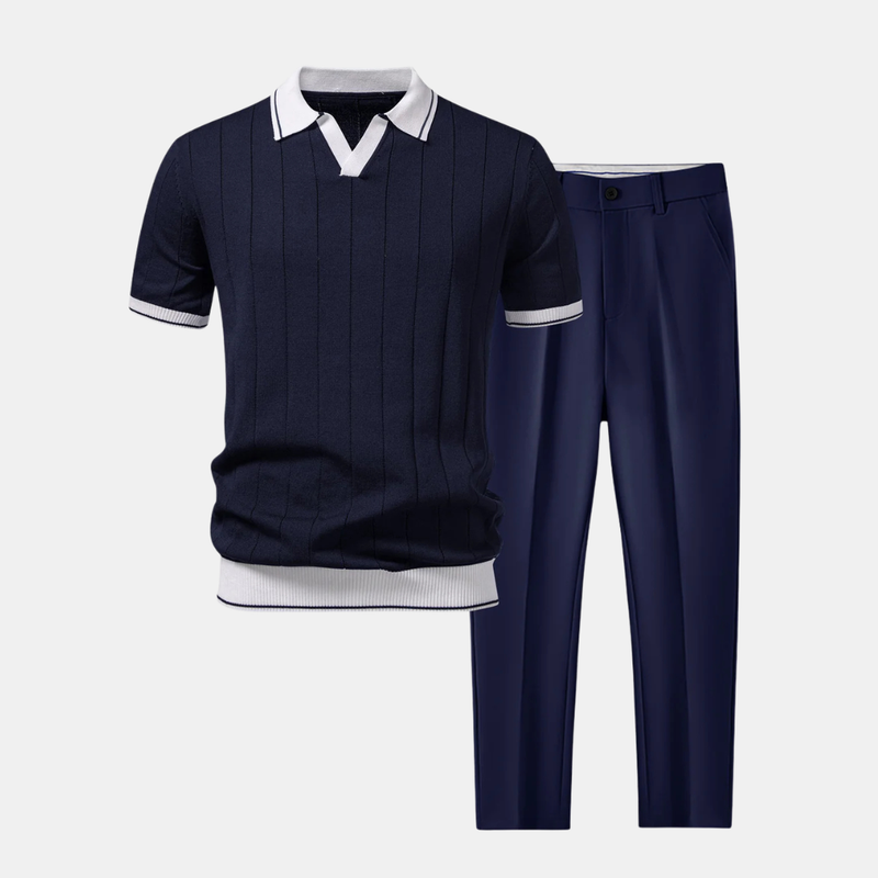 Monaco-Luxe™  Le Capitaine — Ensemble Polo & Pantalon