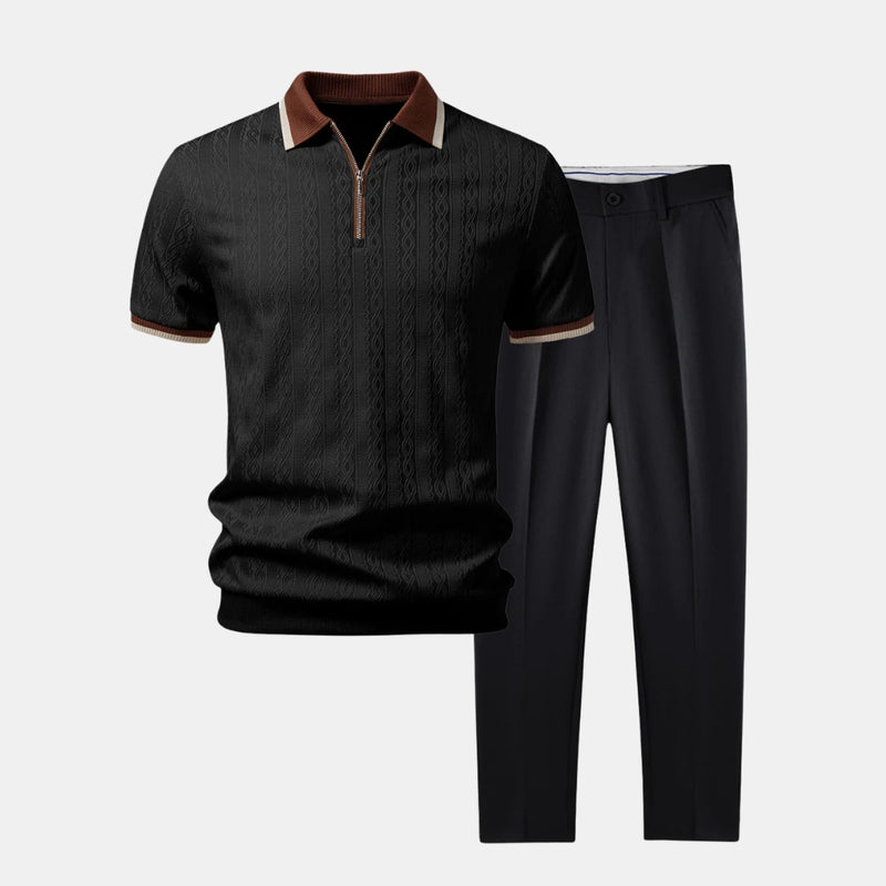 Monaco-Luxe™  L'Azuréen — Ensemble Polo & Pantalon