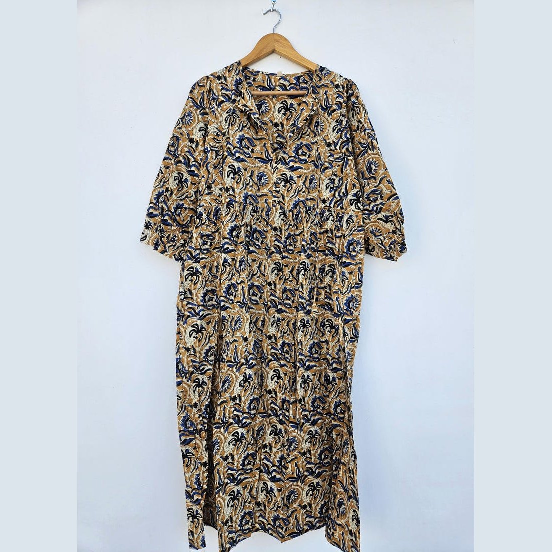 Robe Cap-Martin, coton imprimé main