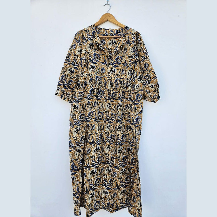 Robe Cap-Martin, coton imprimé main
